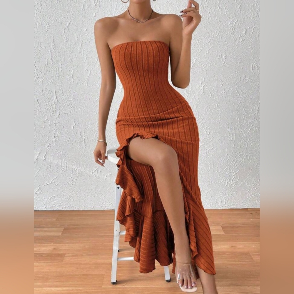Women's Asymmetrical Stretch Sexy Ruched Long Bodycon Cocktail Evening Wedding